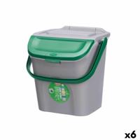 Vuilnisemmer Stefanplast ECOWAY Groen Grijs Polypropyleen 28 L Stapelbaar (6 Stuks)