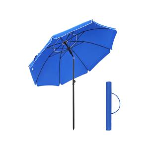 Strandparasol met UPF 50+ UV-bescherming, Blauw / Ø 160 cm