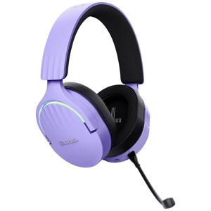 Trust GXT491P FAYZO Over Ear headset Gamen Bluetooth Virtual Surround Lila Surround sound, Microfoon uitschakelbaar (mute), Volumeregeling