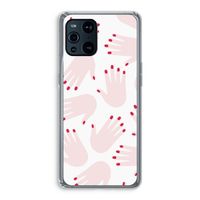 Hands pink: Oppo Find X3 Pro Transparant Hoesje