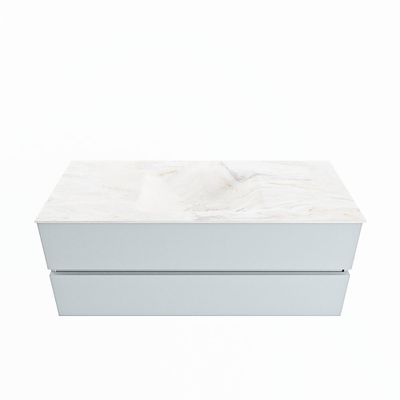 MONDIAZ VICA-DLUX 120cm badmeubel onderkast Clay 2 lades. Inbouw wastafel CLOUD midden 1 kraangat, kleur Ostra.
