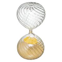 Zandloper cilinder - decoratie of tijdsmeting - 20 minuten geel zand - H18 cm - glas