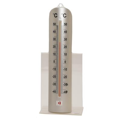 Thermometer - RVS look - 6 x 26 cm - voor binnen en buiten