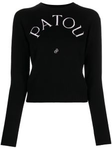 Patou pull en laine mélangée à logo - Noir