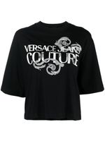 Versace Jeans Couture t-shirt en coton à logo imprimé - Noir