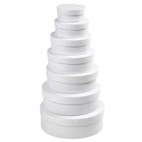 Ronde witte hobby of opslag dozen set - in 7 formaten - Dia 8-10-12-14-16-18-21 cm - knutselen
