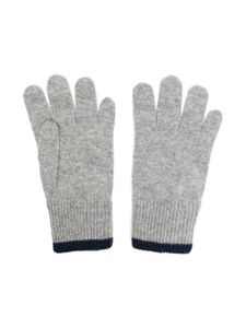 Brunello Cucinelli Kids gants en cachemire à design nervuré - Gris