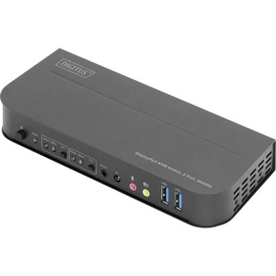Digitus DS-12850 KVM-switch 2 + 2 poorten DisplayPort, HDMI Afstandsbediening, Toetsenbord 3840 x 2160 Pixel