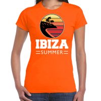 Ibiza zomer t-shirt / shirt Ibiza summer oranje voor dames Ibiza zomer t-shirt / shirt Ibiza summer oranje voor dames