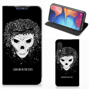 Mobiel BookCase Samsung Galaxy A20e Skull Hair