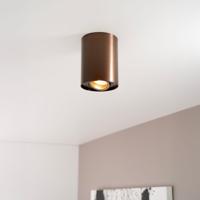 Solis bronzo by LUSENZ - Cilindervormige opbouwspot met enkel lichtaccent en een geborstelde bronze coating
