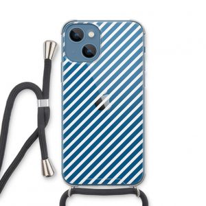 Strepen zwart-wit: iPhone 13 mini Transparant Hoesje met koord