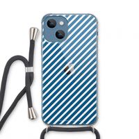 Strepen zwart-wit: iPhone 13 mini Transparant Hoesje met koord