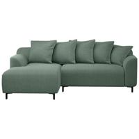 Bank Elsa met chaise longue links - stof Eden - saliegroen - Leen Bakker