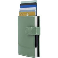 Ögon kaarthouder Cascade Snap 7 x 2,2 cm leer/aluminium groen - thumbnail