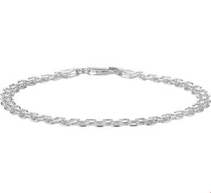 Armband Bismarckschakel zilver 3,6 mm 18 cm