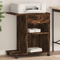 VidaXL Printerkastje met wielen 60x40x68,5 cm gerookt eikenkleurig VidaXL Printerkastje met wielen 60x40x68,5 cm gerookt eikenkleurig