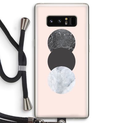 Marmeren cirkels: Samsung Galaxy Note 8 Transparant Hoesje met koord