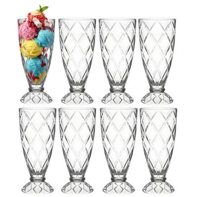 Alessandro ijscoupe Zanzibar - 8x stuks - glas - kristal - 360 ml - 18 x 8 cm - ijs glazen