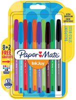 Papermate inkjoy 100 Zwart, Blauw, Groen, Rood Stick balpen 8 stuk(s) - thumbnail