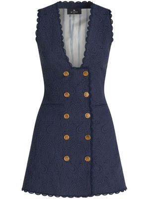 ETRO veston à motif cachemire en jacquard - Bleu