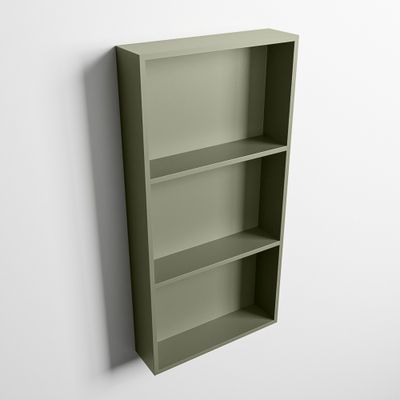 MONDIAZ EASY Nis 59,5x29,5cm in solid surface kleur Army | Army. 3 vakken geschikt voor in- of opbouw