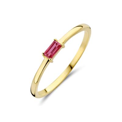14k Geelgouden Ring met Robijn - Geboortesteen Juli 2,5mm