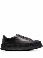Jil Sander baskets en cuir à plateforme - Noir