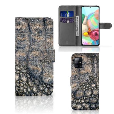 Samsung Galaxy A71 | Telefoonhoesje | Met pasjeshouder | Krokodillenprint