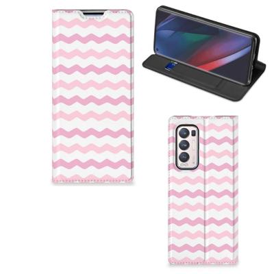 OPPO Find X3 Neo | Hoesje met Magneet | Waves Roze