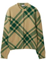 Burberry check-pattern wool-blend cardigan - Tons neutres