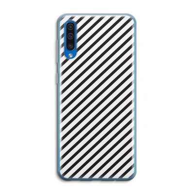 Strepen zwart-wit: Samsung Galaxy A50 Transparant Hoesje