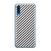 Strepen zwart-wit: Samsung Galaxy A50 Transparant Hoesje