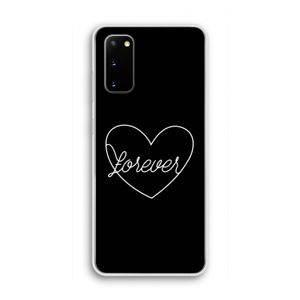 Forever heart black: Samsung Galaxy S20 Transparant Hoesje