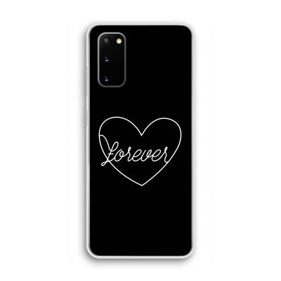 Forever heart black: Samsung Galaxy S20 Transparant Hoesje