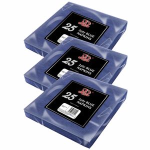 75x Blauwe servetten 2-laags van papier 33 x 33 cm