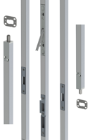 Nemef 5091 Veiligheidsinbouwespagnolet | SKG*** | lengte 2350 | RAL9006 | sluitplaat P 5092/12 | DR 1+2+3+4 | aluminium / kunststof - A000324369