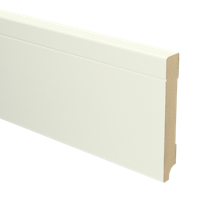 MDF Tijdloze plint 120x18 voorgelakt RAL9010 - lengte 240cm MDF Tijdloze plint 120x18 voorgelakt RAL9010 - lengte 240cm