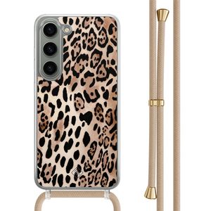 Samsung Galaxy S23 hoesje met beige koord - Golden wildcat