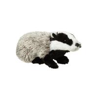 Nature Planet pluche knuffeldier - Das - grijs/zwart - 32 cm - Bosdieren knuffels