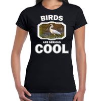 Dieren lepelaar vogel t-shirt zwart dames - birds are cool shirt