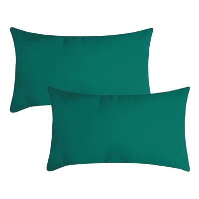 Stof Textile sierkussen Nelson - 2x - emerald groen - 30 x 50 cm - bank kussens - polyester
