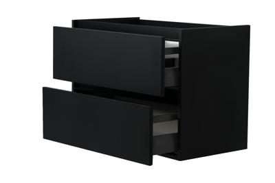 Wiesbaden Marmaris losse onderkast + 2 laden mat zwart 60 cm