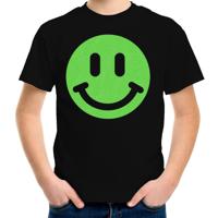 Verkleed T-shirt voor jongens - smiley - zwart - carnaval - feestkleding voor kinderen