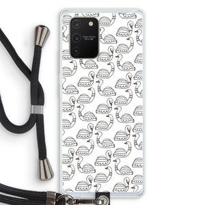 Zwanen: Samsung Galaxy S10 Lite Transparant Hoesje met koord