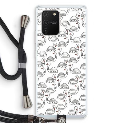 Zwanen: Samsung Galaxy S10 Lite Transparant Hoesje met koord