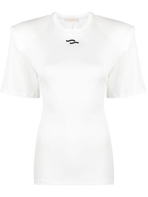 Ssheena t-shirt en coton à logo brodé - Blanc