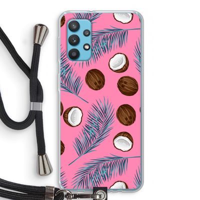 Kokosnoot roze: Samsung Galaxy A32 4G Transparant Hoesje met koord