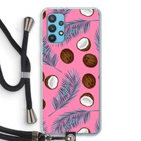 Kokosnoot roze: Samsung Galaxy A32 4G Transparant Hoesje met koord