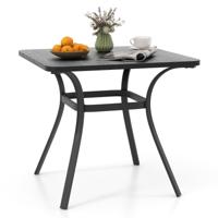 Terraseettafel Metalen Vierkante Tafel voor Eetkamer met 4 Gebogen Poten Stevige Buitentafel voor 4 Personen Buiteneetkamertafel